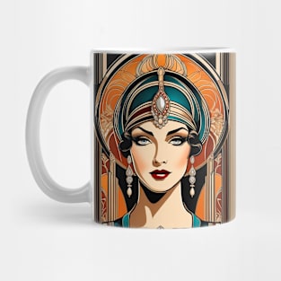 Girl looking from the front in art nouveau Mug